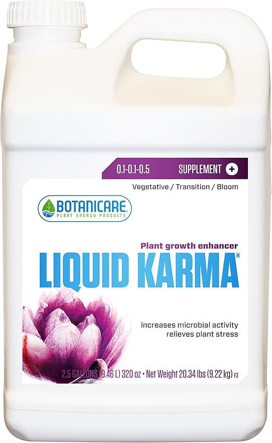 Botanicare Liquid Karma Plant Growth Enhancer Supplement 0.1-0.1-0.5 Formula 2.5-Gallon (2-Pack)