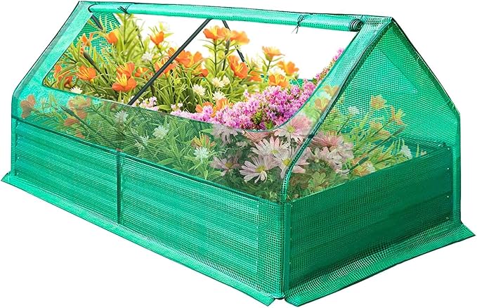 Green House for Outside &amp Raised Garden Beds Outdoor Kit – Perfect for Urban Gardens Comes with Garden Covers for Raised Beds + Planters for Outdoor Plants