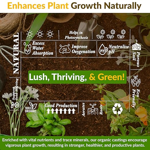 Old Potters Organic Earthworm Casting All-Natural Fertilizer for Indoor and Outdoor Planting Enhances Root and Overall Health Revitalizes Soil with Health Microbes 25 lbs
