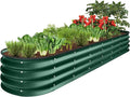 Best Choice Products 8x2x1ft Outdoor Metal Raised Garden Bed Oval Deep Root Planter Box for Vegetables Flowers Herbs and Succulents w/ 108 Gallon Capacity - Dark Green