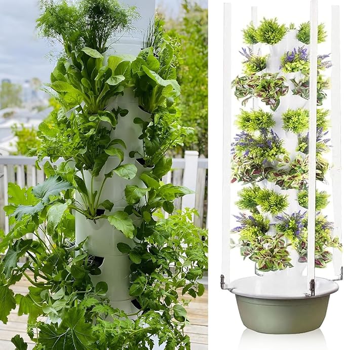 5/7/9 Layers Hydroponics Growing System 20/28/36 Pods Indoor Vertical Herb Garden Kit with LED Light Automatic Timer Inside Garden Growing System for Herbs Fruits and Vegetables7Layers/28Pots