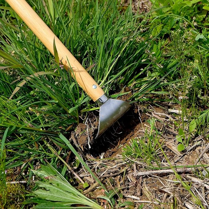 Garden Hoe Long Handle 43 Heavy Duty Japanese Stainless Steel Made in JAPAN Draw Hoe Weeding Tool Stand Up Weeder Hand Tool