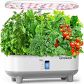 Hydroponics Growing System Kit 16 Pods Indoor Garden with 28W Full Spectrum LED Grow Light Auto Timer 3 Smart Light Modes 8L Large Herb Garden Ideal Gardening Gift for Women Men (White)
