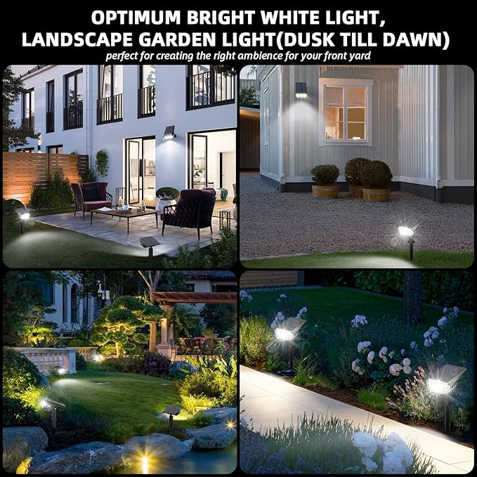 Solar Spot Lights OutdoorIP65 Waterproof 40 LEDs Landscape SpotlightsUSB &amp Solar Powered Wall Lights3 Modes Outdoor Solar Garden Lights for Yard Porch 4 Pack