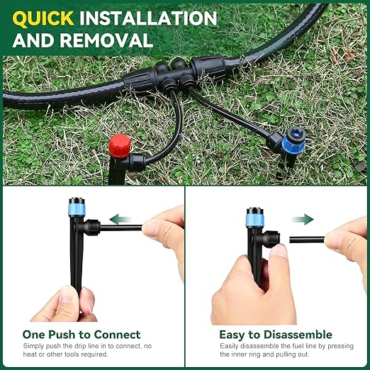 Drip Irrigation System for Garden 2026-Upgraded Quick Connect Garden Watering Kit All-in-One with 1/2 inch 1/4 inch Irrigation Tubing for Garden Lawn Greenhouse Raised Beds (126FT)