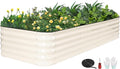 GoCampDriect 6IN1 Raised Garden Bed - 8x3x1.4ft Galvanized Raised Garden Boxes Outdoor Corrosion Resistant | Variable Shape 9x2x1.4ft Metal Raised Garden Beds for Planting Vegetable FruitsFlower