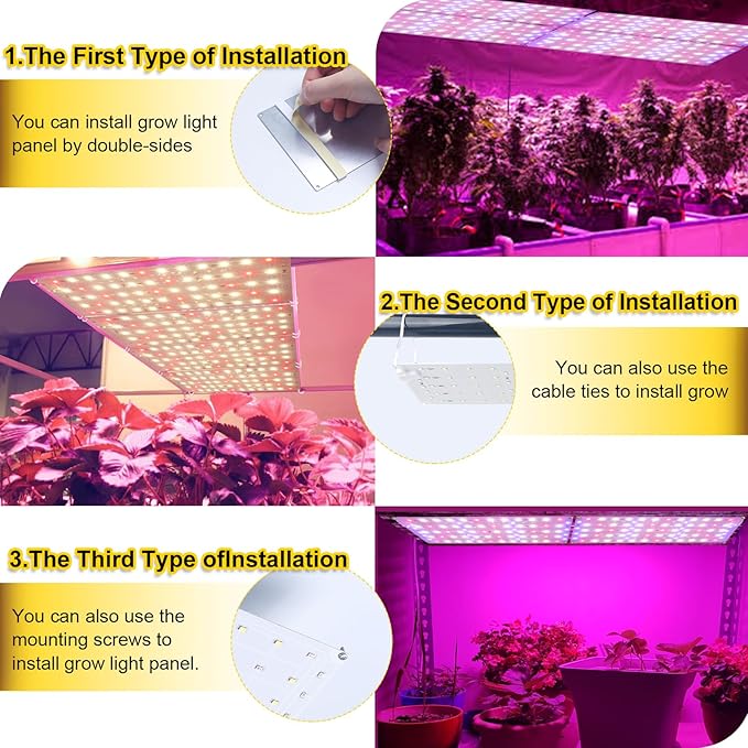 Grow Light 40W Ultra-Thin LED Grow Lights for Indoor Plants Full Spectrum 4/8/12H Timer Plant Light Panel 304 LEDs Under Cabinet Plant Growing Lamp Strip Panel for Seedlings Veg Flowers (4pcs)