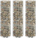 Gabion Raised Beds Circular Galvanized Steel Planters Ø30x100 cm for Garden Patio Border Planting