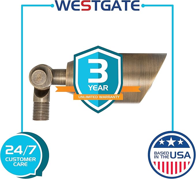 Westgate LED Low Voltage Landscape Spot Lights - Integrated LED - Cast Brass - Antique Bronze Finish - All Accessories Included