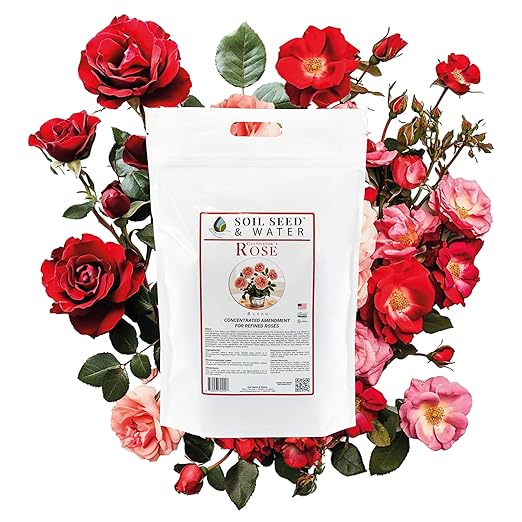 Soil Seed &amp Water Cultivator’s Rose Blend – Organic Fertilizer &amp Soil Amendment for Roses &amp Flowering Shrubs - OMRI Listed Organic Fertilizer (9 lbs)