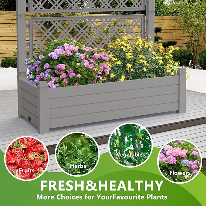 EFU Outdoor Garden Raised Bed Planter Box for Vegetables and Flowers (508A)