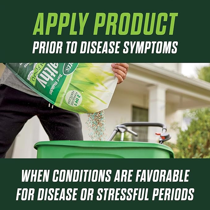 Scotts Turf Builder Healthy Plus Lawn Food 2-in-1 Fungicide and Fertilizer Helps Grass Withstand Summer Stress 4000 sq. ft. 13.70 lbs. (Pack of 2)