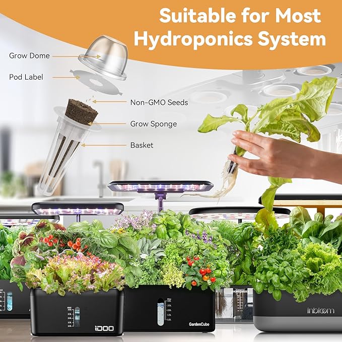 inbloom Hydroponics Growing System 12 Pods and Vibrant Wildflower &amp Fruit Mixd Seed Pod Kit