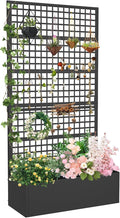 Metal Planter Box with Trellis 36 L x 16 W x 72 H Raised Garden Bed with Privacy Screen Privacy Planters for Climbing Plants Flowers Vegetables Fruits