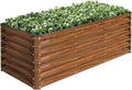 SnugNiture 6x2x2FT Galvanized Raised Garden Bed Kit Metal Planter Box for Planting Plants Vegetables Brown