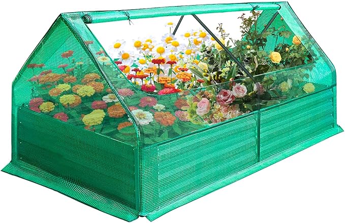 Galvanized Raised Garden Bed with with Greenhouse 6*3*3FT/4*3*3FT Outdoor Raised Garden Planter Box for Vegetable Flower Fruit Metal Planter Garden Box for Garden Yard (6*3*3FT)