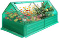 Galvanized Raised Garden Bed with with Greenhouse 6*3*3FT/4*3*3FT Outdoor Raised Garden Planter Box for Vegetable Flower Fruit Metal Planter Garden Box for Garden Yard (6*3*3FT)