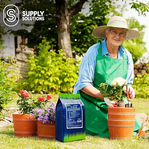 Supply Solutions | 17-18-18 HumiSync Plant Food Powder | Balanced NPK Fertilizer with Humic Acid for Lawn Garden Vegetables Flowers Trees &amp Shrubs - All Purpose Garden Fertilizer (25 Pounds)