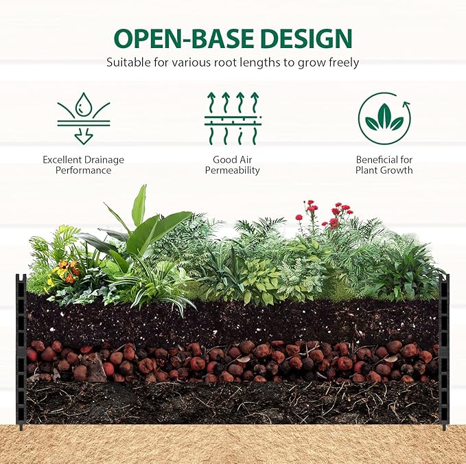Vertical Screen Planter Bed - Raised Garden Box with Trellis for Climbing Plants Durable Privacy Fence Planter for Outdoor Patio Deck Aluminum Frame Black