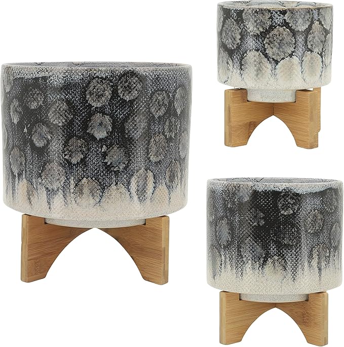Generic  8 Snakeskin Planter W Stand Blue