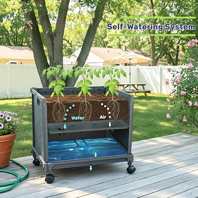 Raised Garden Bed with Tomato Planter Cage 41.3 Trellis Planter Boxes for Outdoor Patio Greenhouse Gardening Climbing Vegetables