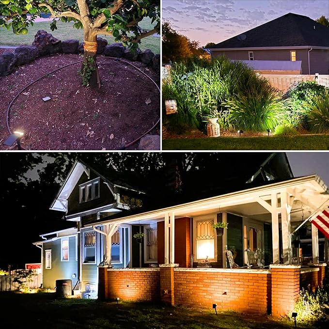 VOLISUN Solar Spotlight Outdoor IP67 Waterproof Solar Landscape Spot LightsUplights for Yard Garden Pathway - 8 Pack (Warm White) 27 LED 3 Lighting Modes
