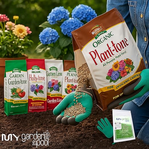 MYGP Organic Fertilizer Bundle – 5×4 lb: Garden Holly Plant Lime &amp Acidifier – with My Garden Pool Claw Gloves &amp Soil pH Test Strips – Complete Soil Nutrition and pH Balancing Kit for Garde