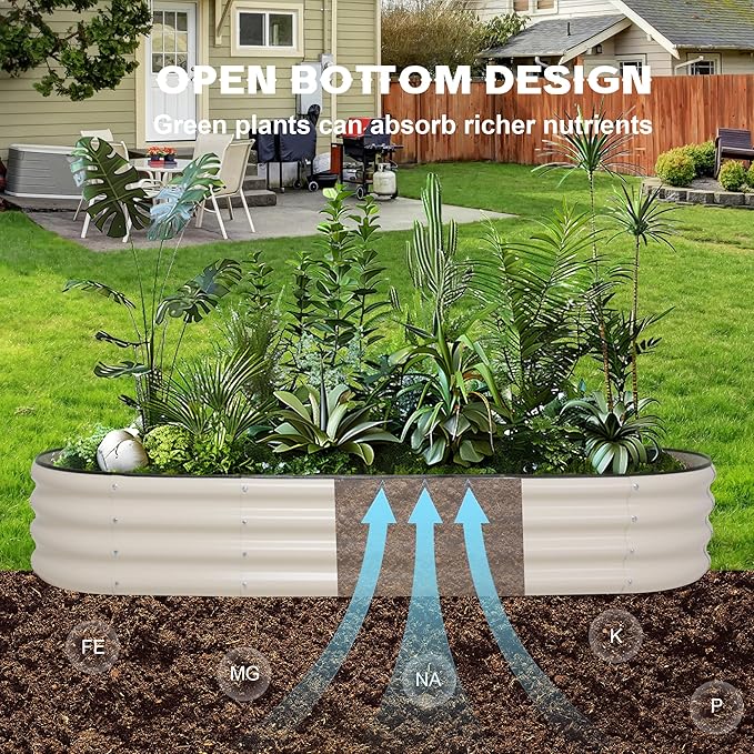 Galvanized Raised Garden Bed Kit Outdoor Metal Garden Planter Box for Backyard Gardening Planting Vegetables and Patio (70.8x23.6x11.8)