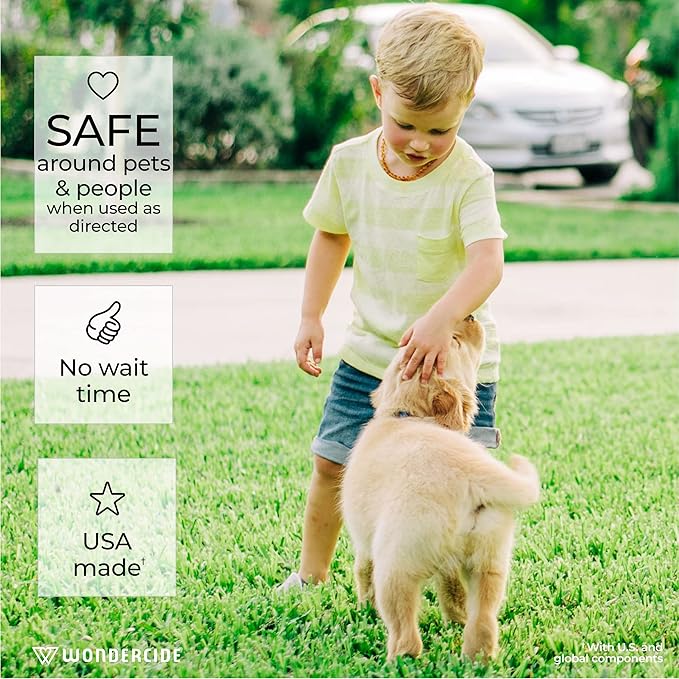 Wondercide - Outdoor Pest Control Spray with Natural Essential Oils - Mosquito Ant Insect Repellent Treatment Killer - Safe Around Pets Kids 32 oz