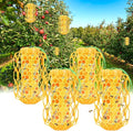 4 Pack Upgraded Wasp Trap Outdoor Hanging Carpenter Bee and Hornet Catcher Reusable Yellow Jacket Trap with Bait Reservoir Bee Killer and Wasp Catcher for Outside (Orange)