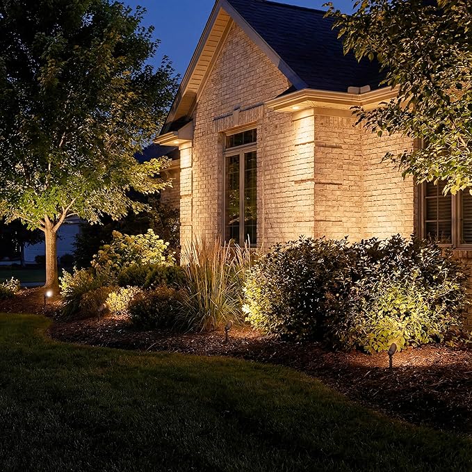 Kichler 12V MR-16 Adjustable Cowl Brass Accent Light in Centennial Brass Directional Landscape Light Fixture 15485CBR (2.5 W x 2.5 H x 6 L)