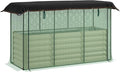 Premium Quality Galvanized Steel Raised Plantering Box with Vegetable Protection Cage and Shade Shield Beige Finish Weather Tolerant