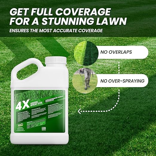 1 Gallon 4X Green Spray Dye - Makes 512 Gallons of Concentrated Spray Pattern Indicator Dye Ideal Fertilizer Marking Lawn Turf Mark and Marker Mark Where You've Sprayed with Green Color Indicator