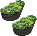 Plant &amp Plot Galvanized Raised Garden Beds Outdoor // 8×4×1 ft (2-Pack) Planter Raised Beds for Gardening Vegetables Flowers // Large Metal Garden Box // Patented Tool-Free Design (Black)