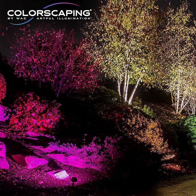 WAC Lighting LED Colorscaping Smart App Controllable Landscape Lighting with RGBWW Color Changing and Tunable White Power Accent 14W Light in Solid Brass Coated in Bronze