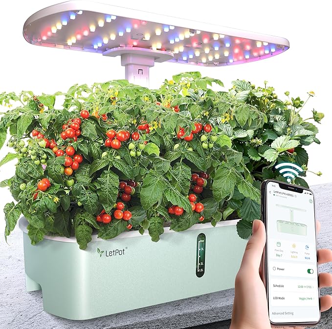 LETPOT LPH-Air Hydroponics Growing System and EC &amp Temperature Meter with APP