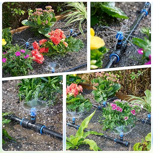 HIRALIY Raised Bed Drip Irrigation Kit Large DIY Garden Grid Watering System Garden Irrigation System for Flower Bed up to 4 x 8FT