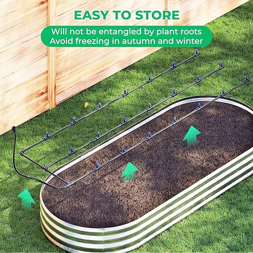 HIRALIY Raised Bed Drip Irrigation Kit Large DIY Garden Grid Watering System Garden Irrigation System for Flower Bed up to 4 x 8FT