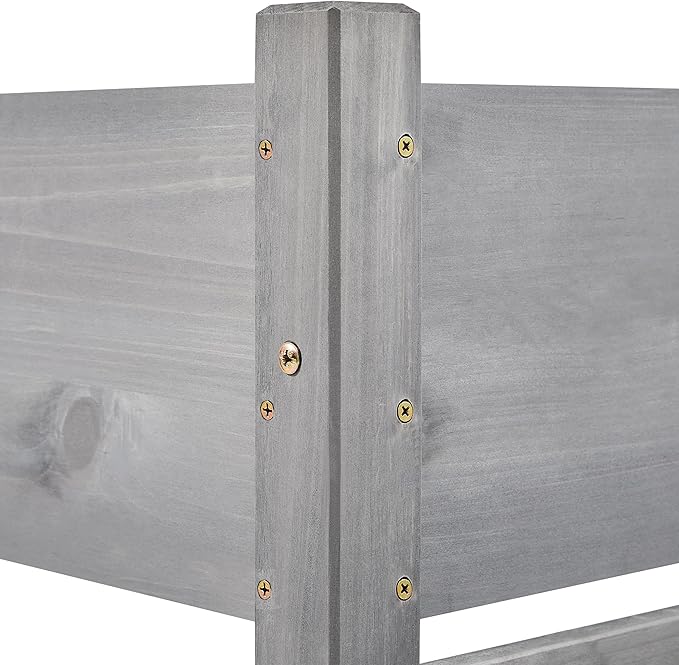 Topeakmart 2-Tier Elevated Stand Raised Bed Planting Planter Bed Box for Flower Vegetable Gardening Outdoor Gray