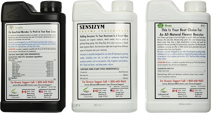 Advanced Nutrients Professional Grower Bundle Tarantula Nirvana Sensizym Plant Fertilizer Ph Balance 1 L