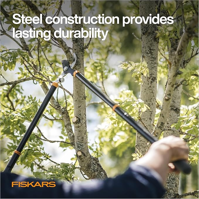 Fiskars Loppers for Tree Trimming Heavy Duty with Extendable Handle (24.5-37 Range) Sharp Bypass Steel Blade Tree Branch Cutter up to 1.5-Inch Diameter Cut Capacity