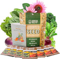 Fall Garden Heirloom Vegetable Seed - ~3800+ Seeds 7 Varieties of Seeds to Sow in Fall Months – Turnip Beet Chard Echinacea Spinach Brussel Sprouts and Kale Heirloom Seed for Planting