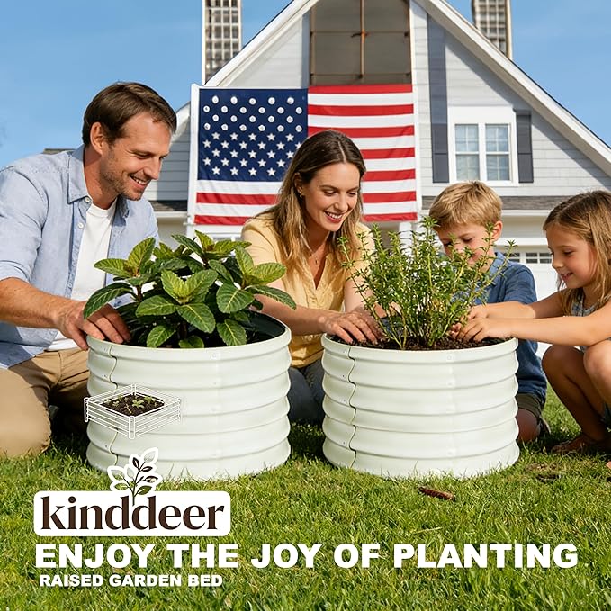 2x2x1.5ft-2pcs-Oval Raised Garden Bed Kit Galvanized Planter Garden Boxes Outdoor Metal Raised Garden Beds for VegetablesFruits FlowerBlack