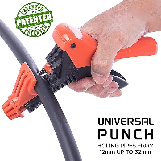 Al-Magor Universal Punch UP-3 Drip Irrigation Hole Punch Tool - Spiral Operation Tube Punch for Drippers Connectors Sprinkler Irrigation Tubes Pipes 16 to 32mm Drip Irrigation Punch Tool 160030-P