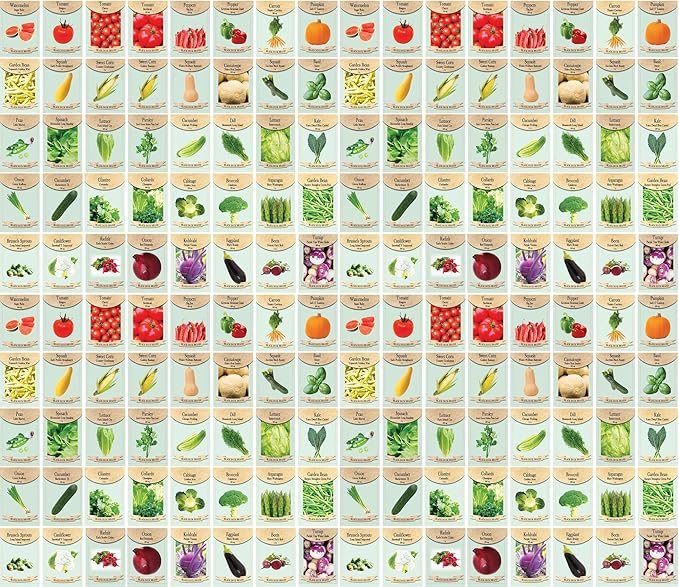 Set of 120 Vegetable and Herb Seeds - Semi Assorted - 100% Non-GMO &amp Heirloom - Great for Starting a Garden! High Germination Rate!