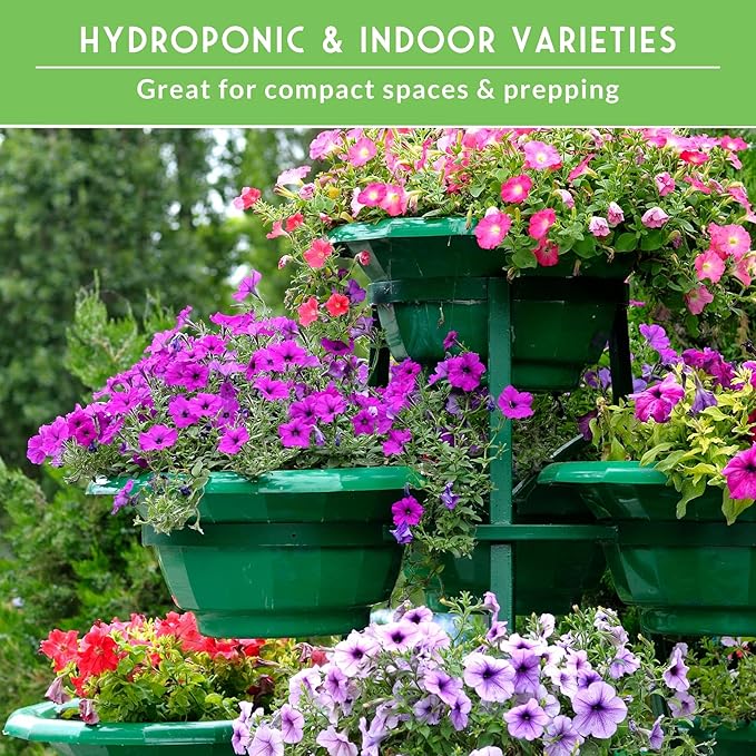 Hydroponic &amp Indoor Garden Seed Kit – 20 Compact Heirloom Vegetable &amp Herb Varieties | Apartment Small-Space Patio &amp Vertical Tower Growing | Family Garden Gift – Survival Garden Seeds