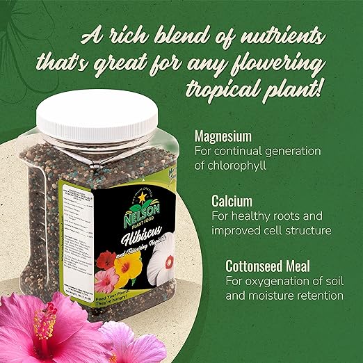 Nelson Plant Food - NutriStar Hibiscus Fertilizer - Outdoor and Indoor Plant Food - Tropical Hibiscus Fertilizer For All Flowering Tropical Plants