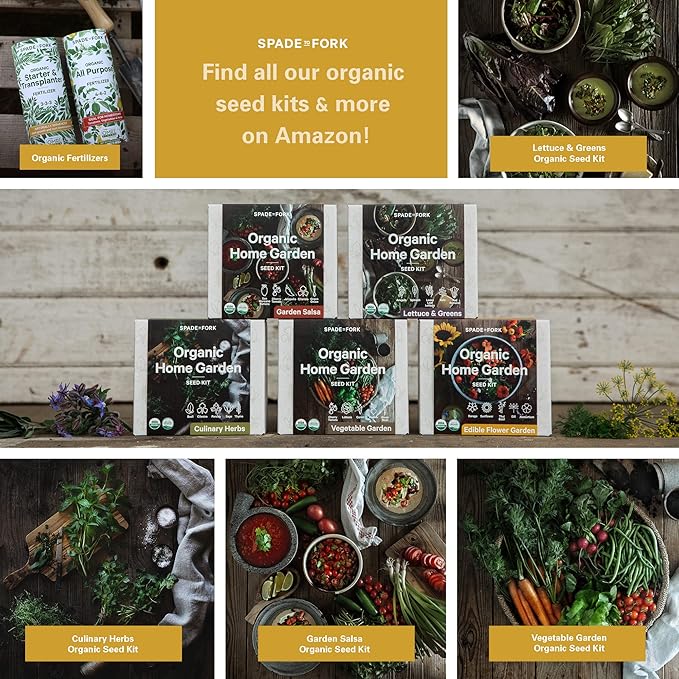 Organic Edible Flower Garden Seed Kit - 23pc Indoor Garden with Soil Pots Plant Markers USDA Organic Non-GMO Seeds &amp Illustrated Instructions - Sunflower Borage Thai Basil Dill Nasturtium