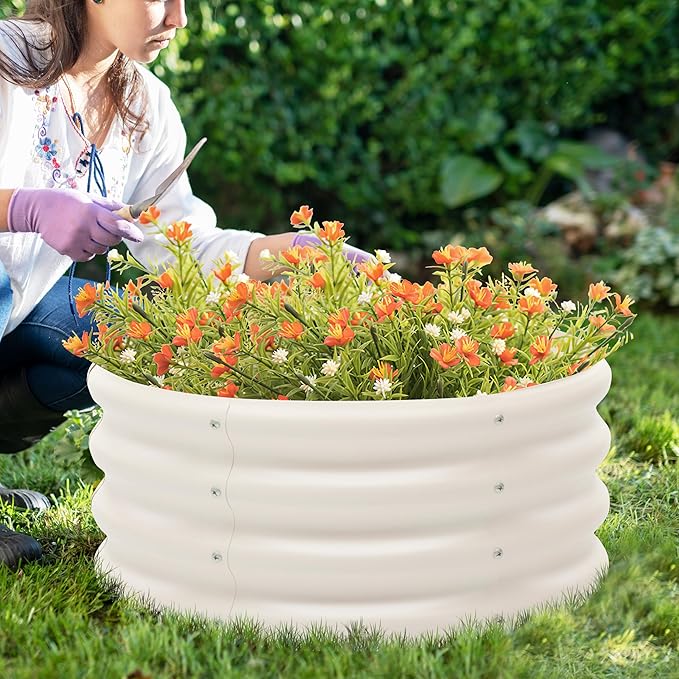 2-Pack 2x1ft Galvanized Raised Garden Bed Outdoor Planter Bed Metal Planter Box for Gardening and Planting