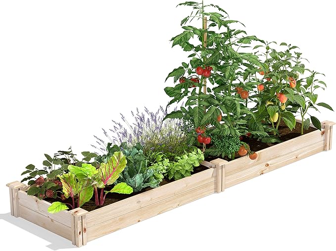 Greenes Fence Original Pine Raised Garden Bed 2' x 8' x 7 - Made in USA with American Pine